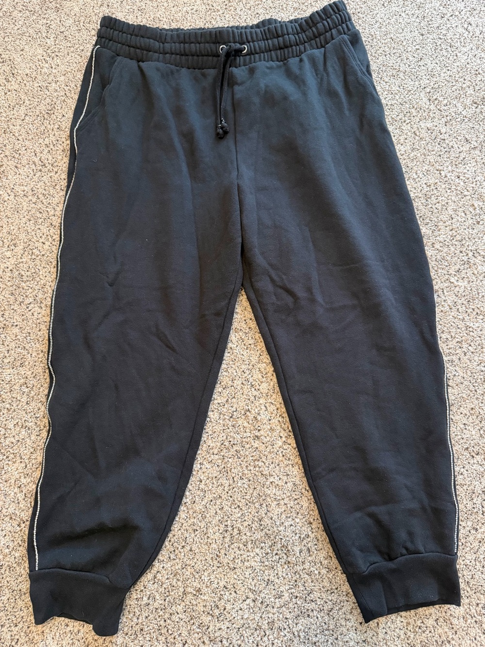 Victoria's Secret Black Jogger Sweatpants with Side Rhinestone Detail